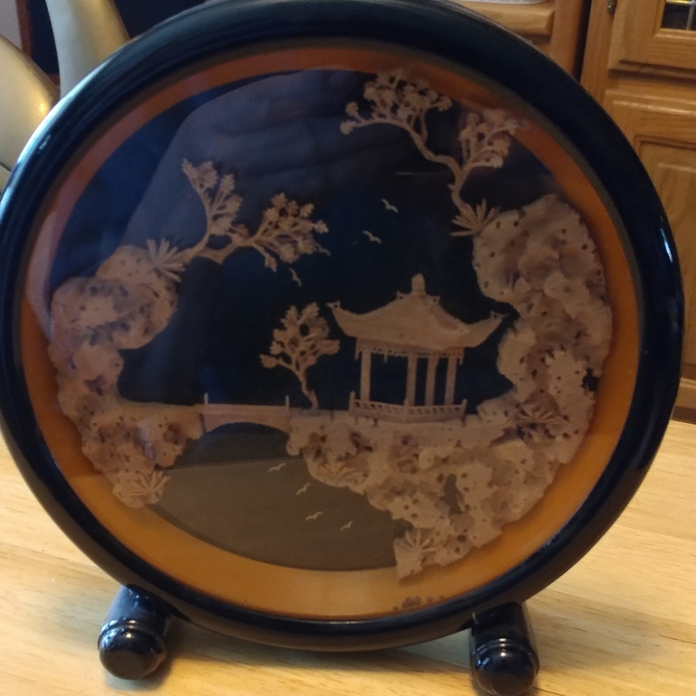 Vintage 3D Cork Art Circle Diorama